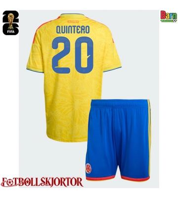 Colombia Juan Fernando Quintero #20 Hemmakläder Barn VM 2026 Kortärmad (+ Korta byxor)
